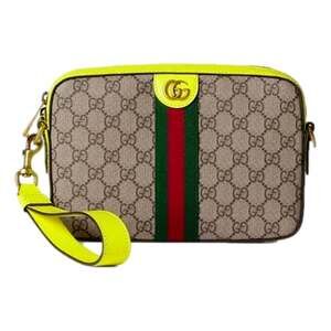 Gucci GG Supreme Canvas Ophidia Small Crossbody Web Stripe Neon